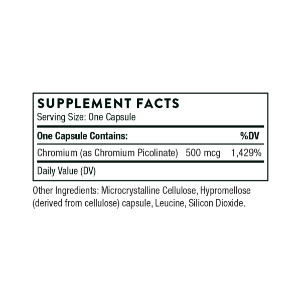 Chromium Picolinate, 500 mcg, 60 capsules - Image 3