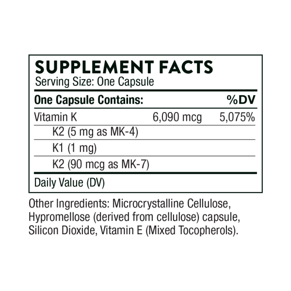 Vitamin K (formerly 3-K Complete), 60 capsules - Image 2