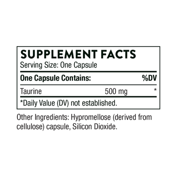 Taurine, 500 mg, 90 capsules - Image 2