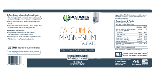 Calcium & Magnesium Taurate, 180 Capsules - Image 3