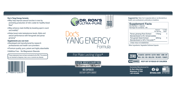 Doc's Yang Energy, 500 mg, 180 capsules - Image 3