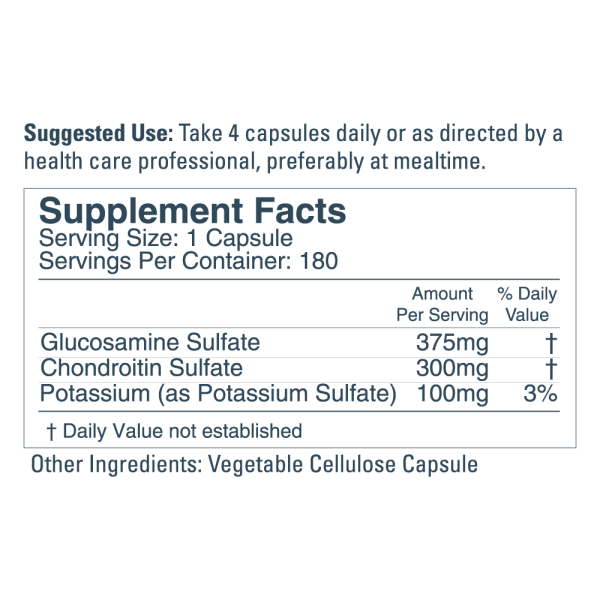 Glucosamine and Chondroitin Sulfates, 180 capsules - Image 2